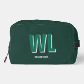 Minimalist Emerald Green Personalized Monogram Toilettasje (Achterkant)