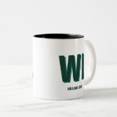 Minimalist Emerald Green Personalized Monogram Tweekleurige Koffiemok (Voorkant rechts)