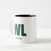 Minimalist Emerald Green Personalized Monogram Tweekleurige Koffiemok (Voorkant links)