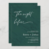 Minimalist Emerald Green Rehearsal Dinner  Kaart (Voorkant / Achterkant)