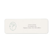 Minimalist Emerald Monogram Wedding Address Label (Voorkant)