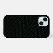 Minimalist Emerald & Teal Zig-Zag Modern Geometric iPhone 15 Case (Achterkant horizontaal)