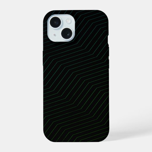 Minimalist Emerald & Teal Zig-Zag Modern Geometric iPhone 15 Case (Achterkant)