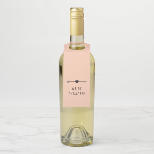 Minimalist | Engagement Peach | Bottle Hanger Tag (Op fles)