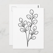 Minimalist Eucalyptus Botanical Line Art Briefkaart (Voorkant / Achterkant)