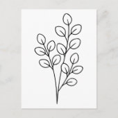 Minimalist Eucalyptus Botanical Line Art Briefkaart (Voorkant)
