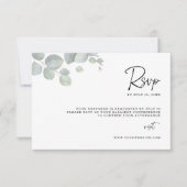 Minimalist Eucalyptus Leaves RSVP Wedding Card Save The Date (Voorkant)
