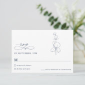 Minimalist Eucalyptus Spring  Wedding RSVP Cards Kaartje (Staand voorkant)