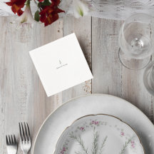 Minimalist Eucalyptus Wedding Cocktail Napkin
