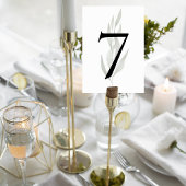 Minimalist Eucalyptus Wedding Table Number Sign Kaart