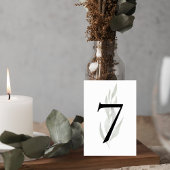 Minimalist Eucalyptus Wedding Table Number Sign Kaart