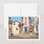 Minimalist European Street Illustration  Briefkaart (Voorkant / Achterkant)