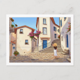 Minimalist European Street Illustration  Briefkaart