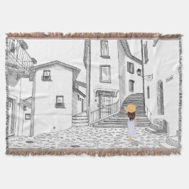 Minimalist European Street Illustration  Deken