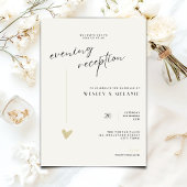 Minimalist Evening Reception Wedding Gold Black  Kaart