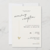 Minimalist Evening Reception Wedding Gold Black  Kaart (Voorkant)