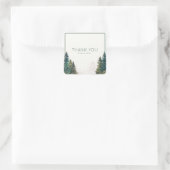 Minimalist Evergreen Pine Forest Green Frame Vierkante Sticker (Tas)