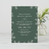 Minimalist Evergreen Rustic Modern QR Code Wedding Kaart (Staand voorkant)