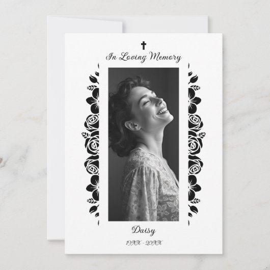 Minimalist Exquisite Floral Black & White Floral (Voorkant)