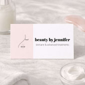 Minimalist Face Logo Esthetician Blush Pink Visitekaartje
