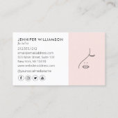 Minimalist Face Logo Facialist Blush Pink Visitekaartje (Achterkant)