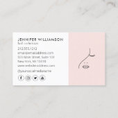 Minimalist Face Logo Lash Technician Blush Pink Visitekaartje (Achterkant)