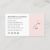 Minimalist Face Logo Permanent Makeup Artist Pink Visitekaartje (Achterkant)