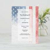 Minimalist Faded American Flag Wedding Kaart (Staand voorkant)