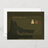 Minimalist Fairy Tales | The 3 Little Pigs Briefkaart (Voorkant / Achterkant)