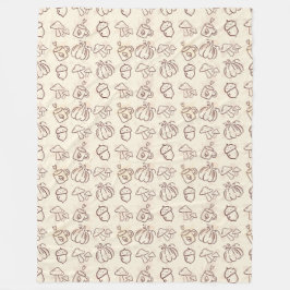 Minimalist Fall Harvest Doodle Fleece Blanket Deken