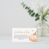 Minimalist Fall Little Pumpkin Baby Books for Baby Informatiekaartje (Staand voorkant)