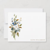 Minimalist Fall Wildflower Personalized Stationery Notitiekaartje (Voorkant)