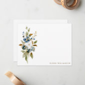 Minimalist Fall Wildflower Personalized Stationery Notitiekaartje (Voorkant / Achterkant in situ)
