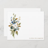 Minimalist Fall Wildflower Personalized Stationery Notitiekaartje (Voorkant / Achterkant)