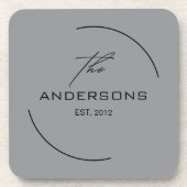 Minimalist Family Monogram Bier Onderzetter (Voorkant)