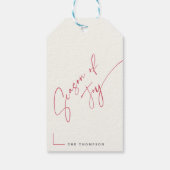 Minimalist Family Name Christmas Festive Holiday Cadeaulabel (Achterkant)