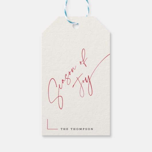 Minimalist Family Name Christmas Festive Holiday Cadeaulabel (Achterkant)