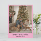 Minimalist Family Photo Year In Review Christmas Feestdagenkaart (Staand voorkant)