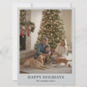 Minimalist Family Photo Year In Review Christmas Feestdagenkaart (Voorkant)