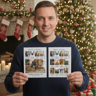 Minimalist Family Photo Year In Review Christmas Feestdagenkaart