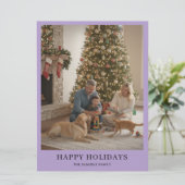 Minimalist Family Photo Year In Review Christmas Feestdagenkaart (Staand voorkant)