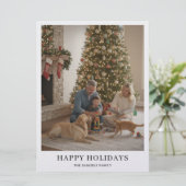 Minimalist Family Photo Year In Review Christmas Kaart (Staand voorkant)