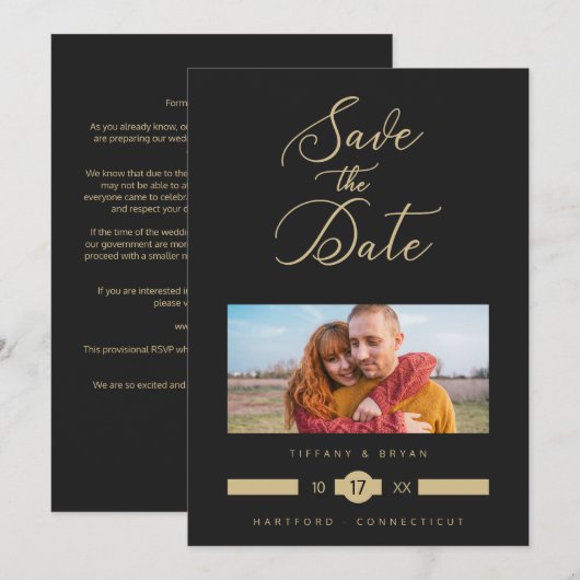 Minimalist Fancy Photo Golden Effect Typography (Voorkant / Achterkant)