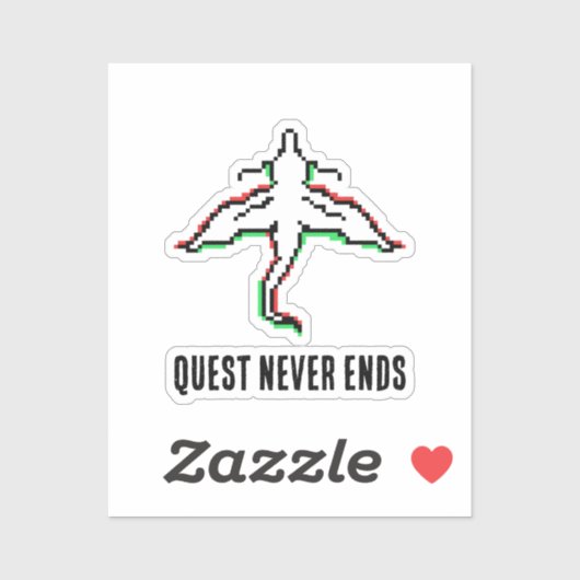 Minimalist Fantasy Dragon Art Sticker (Vel)