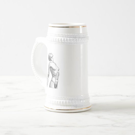 Minimalist Female Android Aesthetic Art - Bold Fut Bierpul (Voorkant links)
