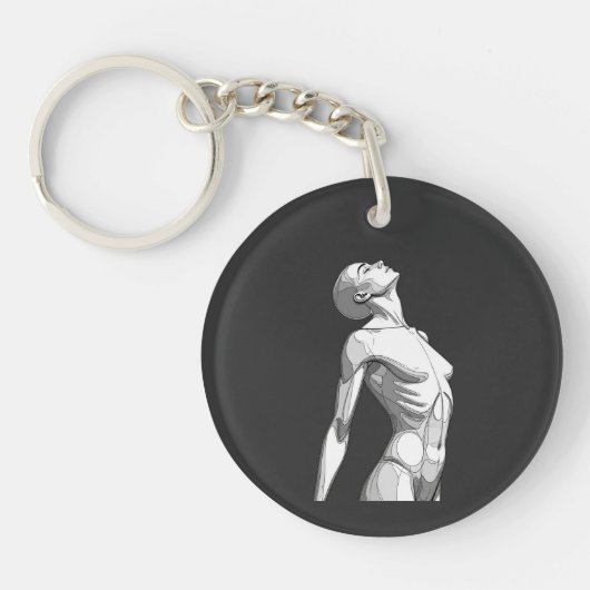 Minimalist Female Android Aesthetic Art - Bold Fut Sleutelhanger (Voorkant)
