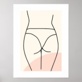Minimalist Female Body Line Art Poster | Abstract (Voorkant)