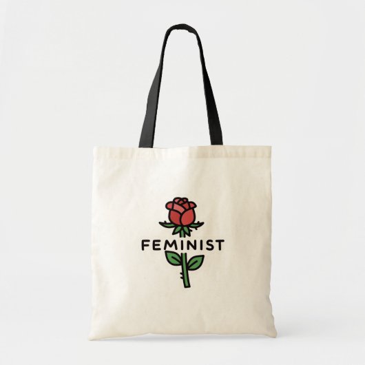 Minimalist Feminist Rose Tote Bag (Voorkant)