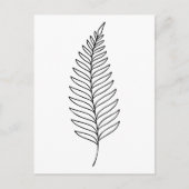 Minimalist Fern Leaf Botanical Line Art Briefkaart (Voorkant)