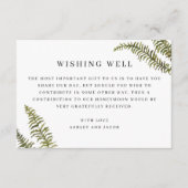 Minimalist Fern Wishing Well | Elegant Wedding Informatiekaartje (Voorkant)